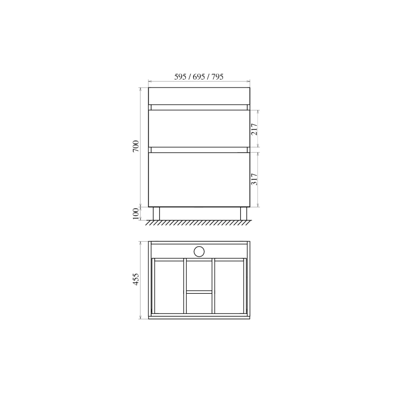 Тумба Karelia 80 80х70х45 см, напольная, с раковиной Simple 80, УТ000103041