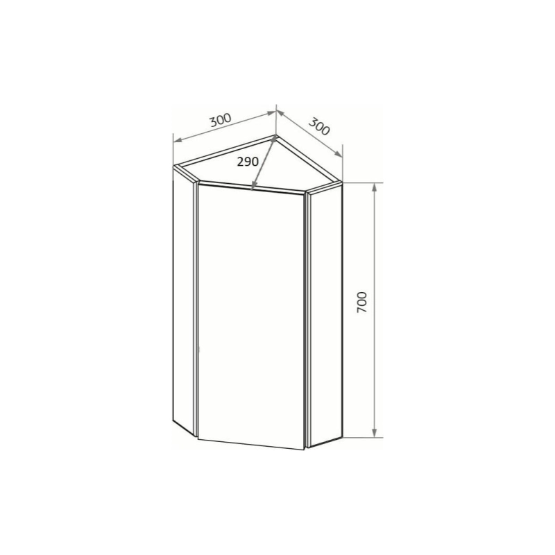 Шкаф-зеркало угловой Penta 43П 1. белый глянец