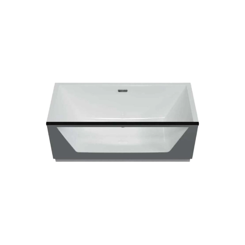 Ванна акрил. NEO 175х75 см, свободностоящая, 1 стекло (принт бетон), сифон, 01нео1775с1