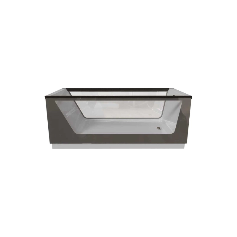 Ванна акрил. NEO 175х75 см, свободностоящая, 2 стекла (матовое серое), сифон, 01нео1775с2с