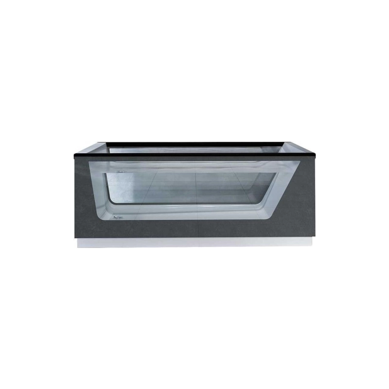 Ванна акрил. NEO 175х75 см, свободностоящая, 2 стекла (принт бетон), сифон, 01нео1775с2