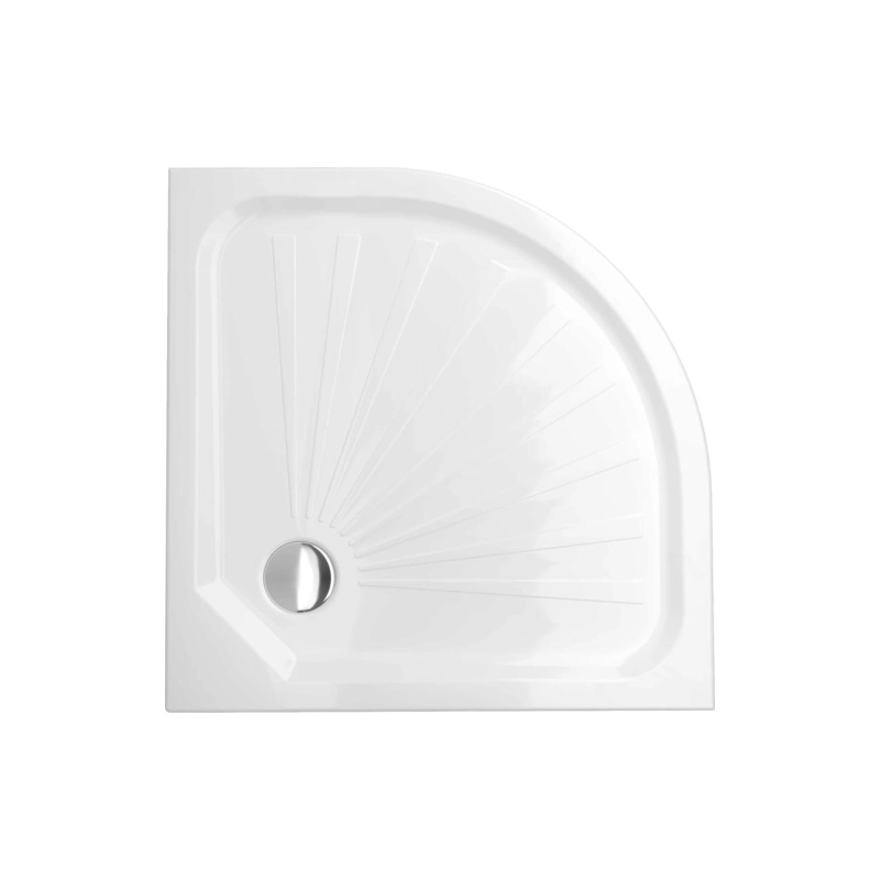 Душевой поддон из ABS пластика Tondo 100х100х4 см, 1/4 круга, б/сифона, с ножками, У72395