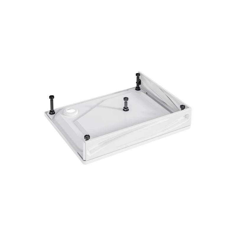 Душевой поддон из ABS пластика Freya NEW 120х80х18 см, прямоугольный, сифон, с ножками, 01пфн1280пК