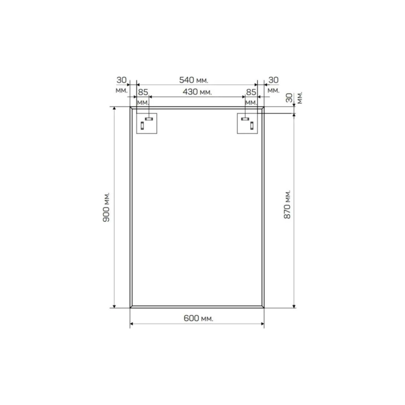 Зеркало Cube 60 600х900 (ШВ), б/полки, У83243