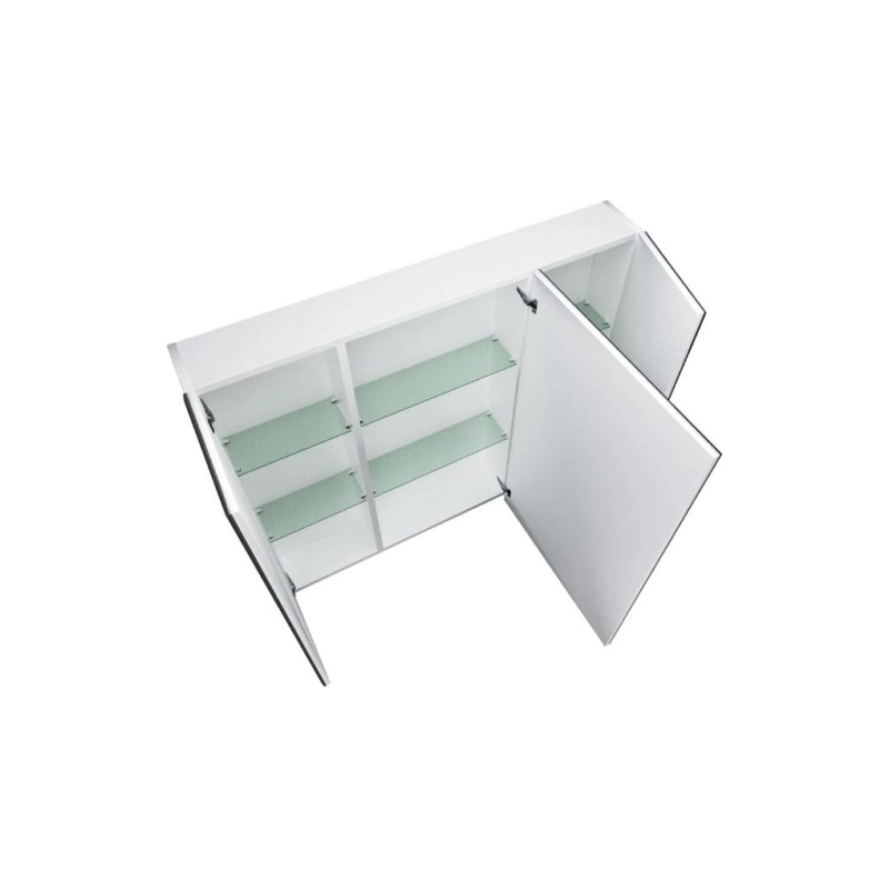 Зеркало-шкаф Соната 90 900х850 (ШВ), подсветка, 3 двери, белый глянец, У29558