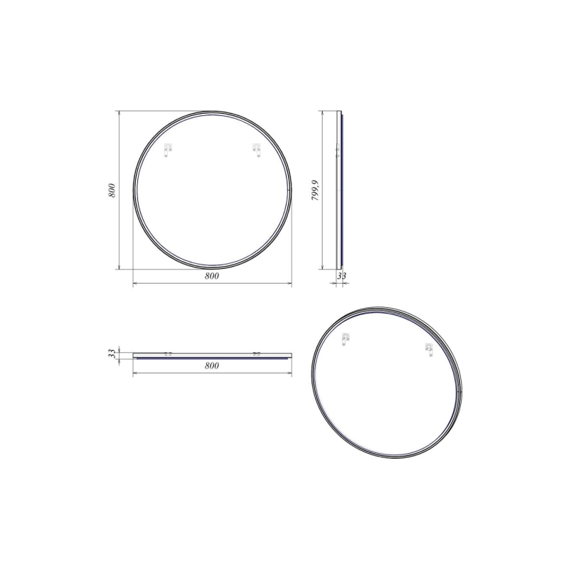 Зеркало Mystery 800П D800, б/полки, Ц0000034778
