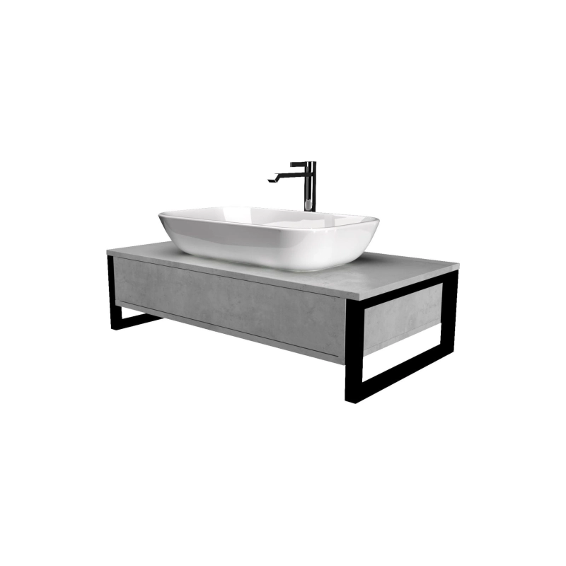 Тумба GRUNGE LOFT 90П 90х48х25,5 см, подвесная, 1 в.я., бетон светлый, У85852