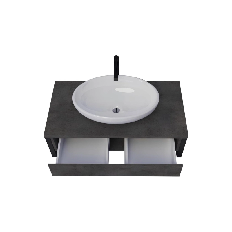 Тумба GRUNGE LOFT 90П 90х48х25,5 см, подвесная, 1 в.я., бетон темно-серый, У85849