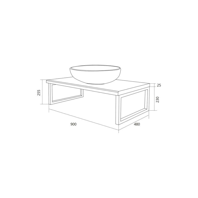 Столешница GRUNGE LOFT 90 90х48х25,5 см, дуб намибия, У85834