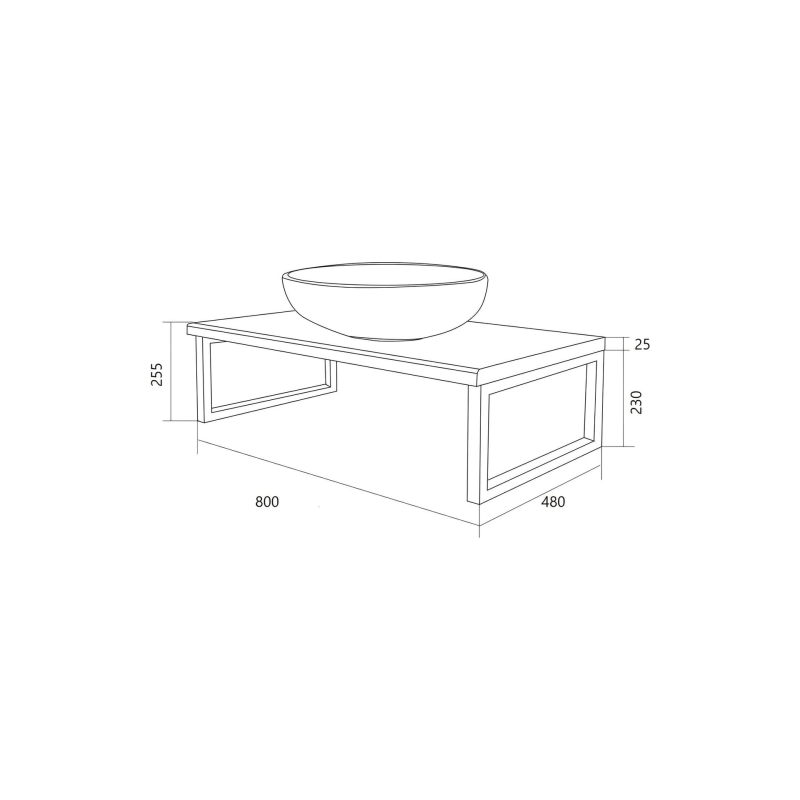 Столешница GRUNGE LOFT 80 80х48х25,5 см, дуб намибия, У85833