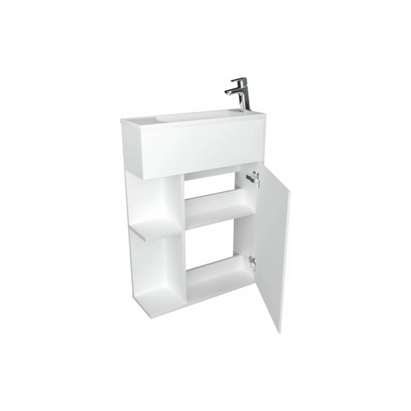 Тумба 70х21х75 см, подвесная, с раковиной Stretto 70П, белый глянец, У94633