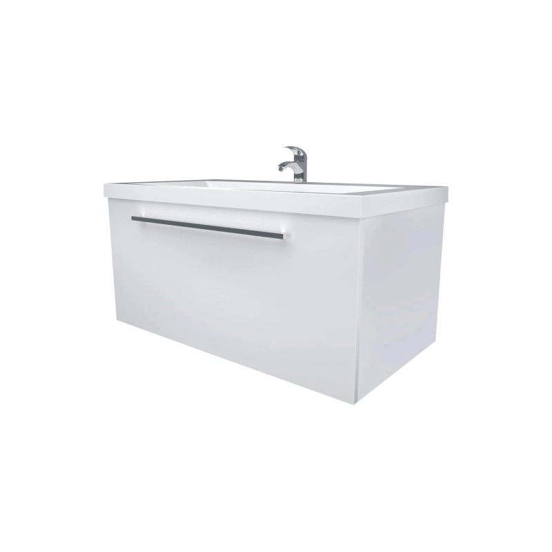Тумба Соната 75П 75х48х82см, подвесная, под умывальник Анита 75, 1 в.я., белый глянец, У51040