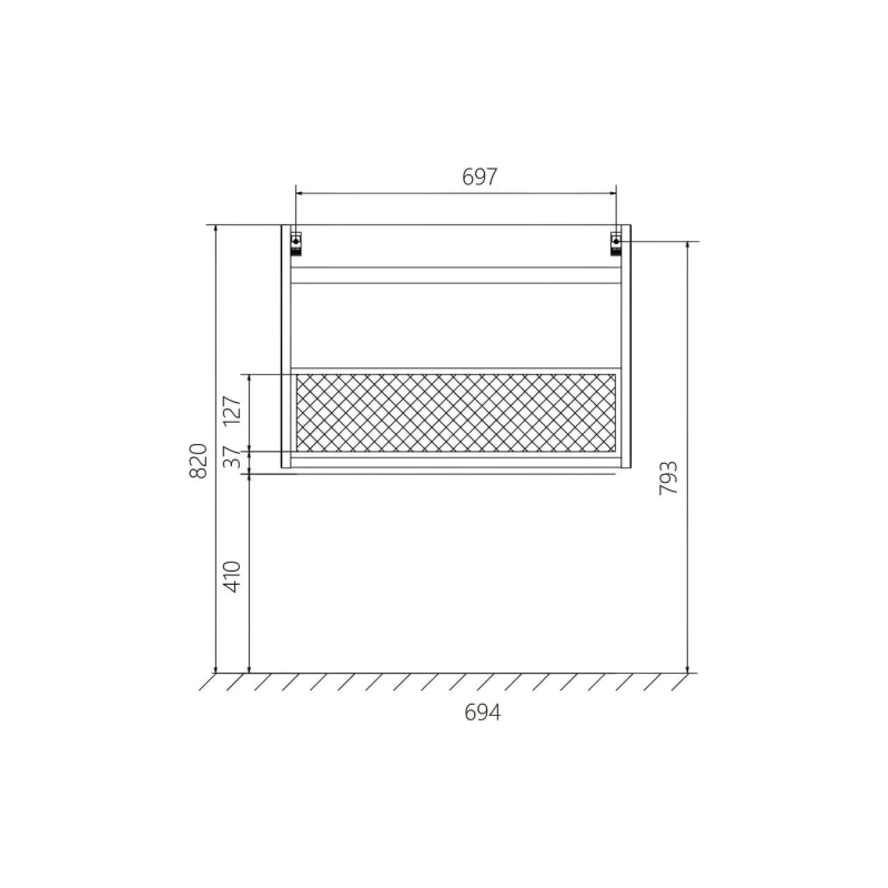 Тумба Соната 75П 75х48х82см, подвесная, под умывальник Анита 75, 1 в.я., белый глянец, У51040