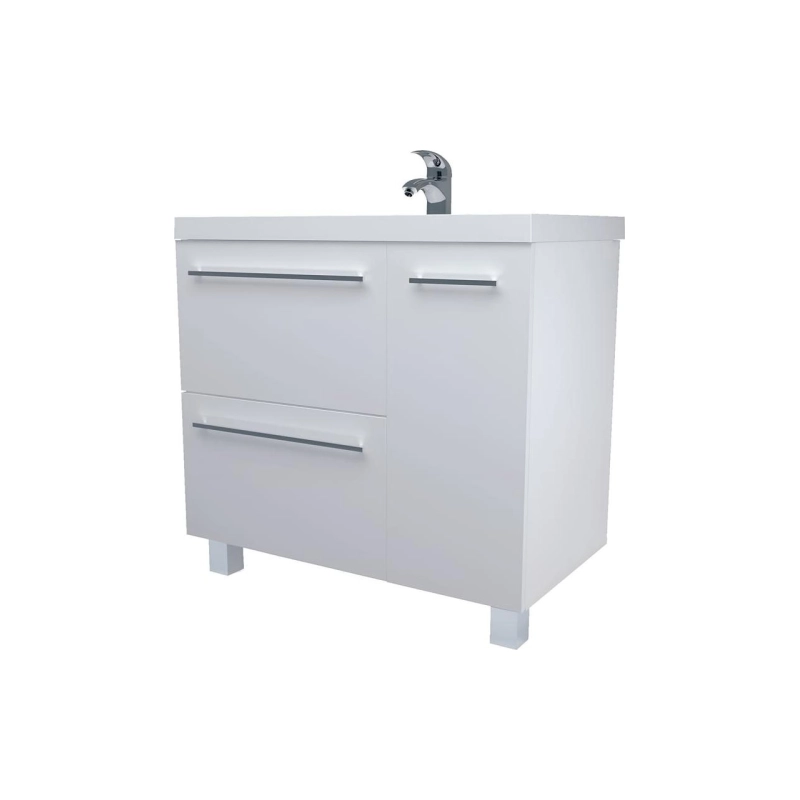 Тумба Соната 90Н 90х48х81 см, напольная, под умывальник Анита 90, 1д.2в.я.б/к, белый глянец, У51042