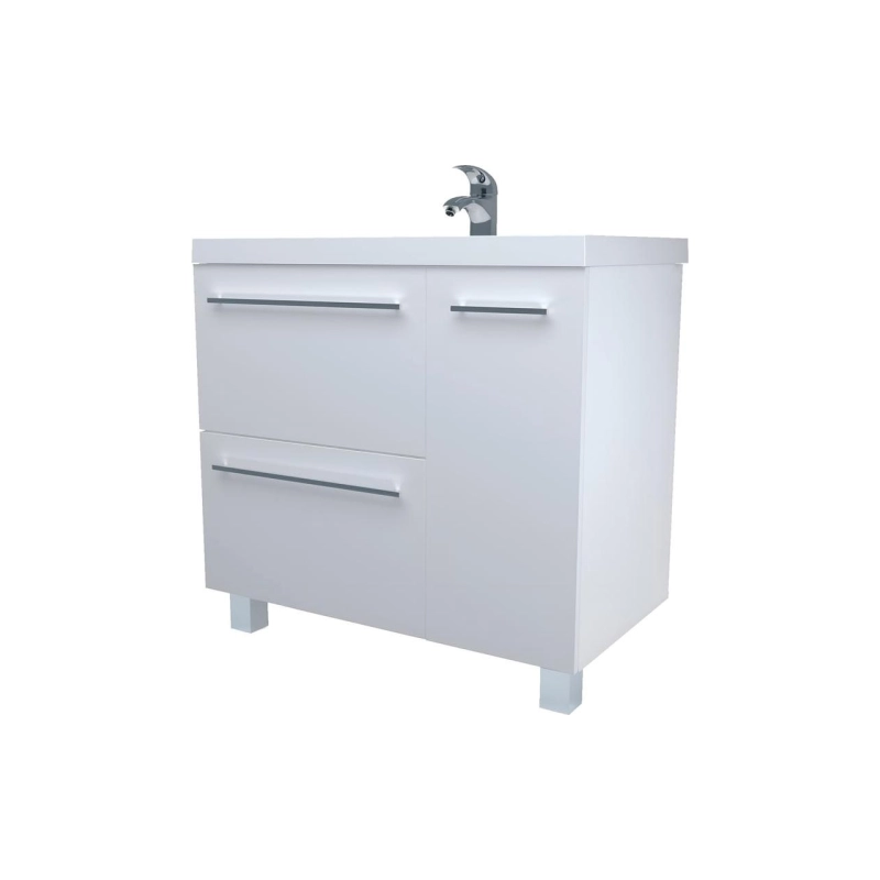 Тумба Соната 90Н 90х48х81 см, напольная, под умывальник Анита 90, 1д.2в.я., белый глянец, У83680