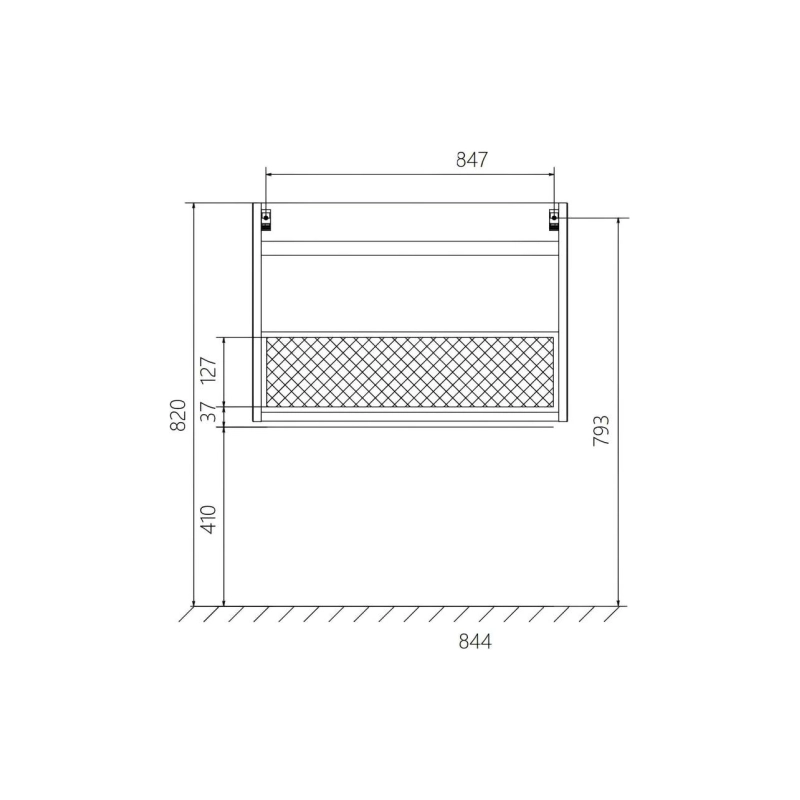 Тумба Соната 90П 90х48х81 см, подвесная, под умывальник Анита 90, 1в.я., белый глянец, У51043