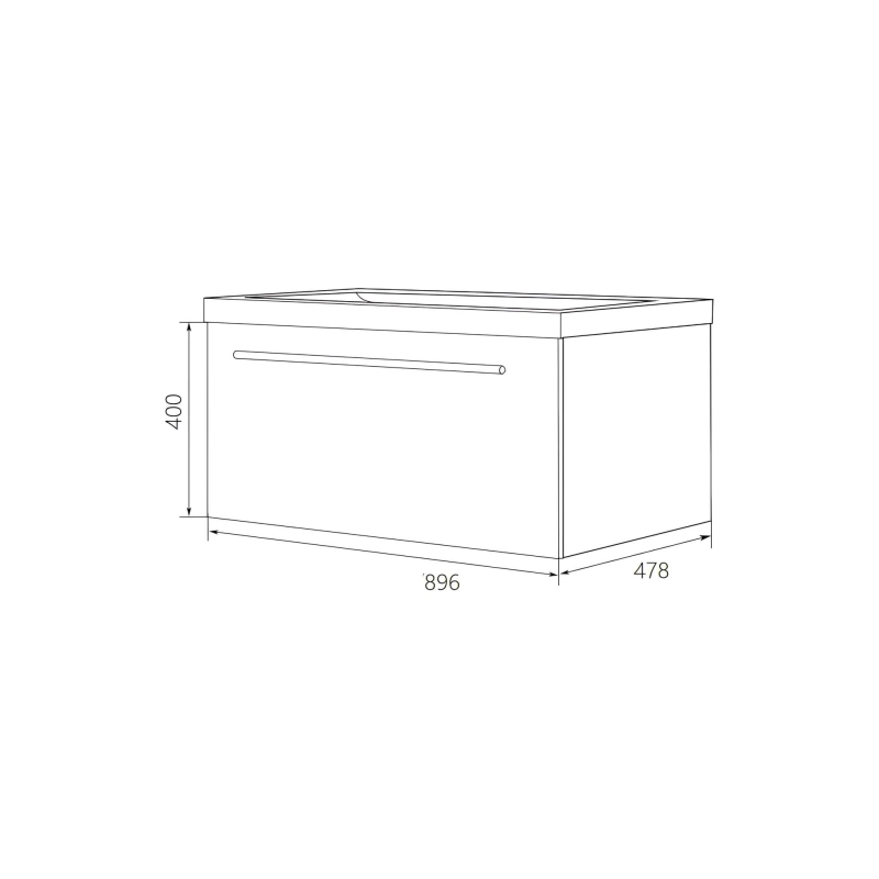 Тумба Соната 90П 90х48х81 см, подвесная, под умывальник Анита 90, 1в.я., белый глянец, У51043