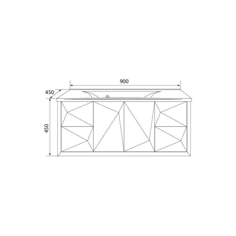 Тумба Romb 90 90х44,5х43 см, подвесная, под раковину Elen-90, белый, У67847