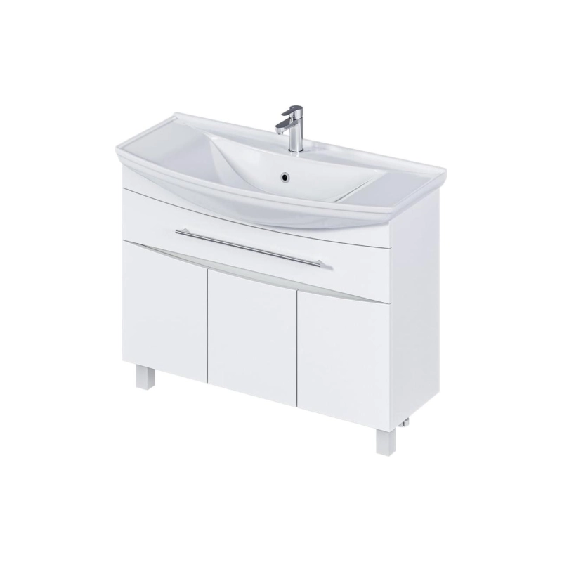 Тумба Lina New 105Н 105х34,5х85см, напольная, под раковину Стиль 105 Кировит, белый глянец, У94492