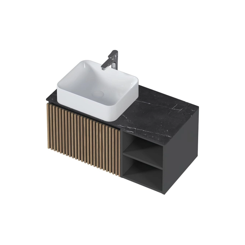 Тумба Rail 90 80х45х40 см, подвесная, 1в.я. 2п., серый, Ц0000024982