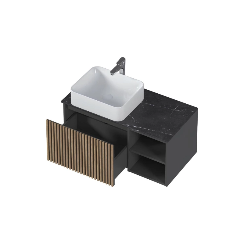 Тумба Rail 90 80х45х40 см, подвесная, 1в.я. 2п., серый, Ц0000024982