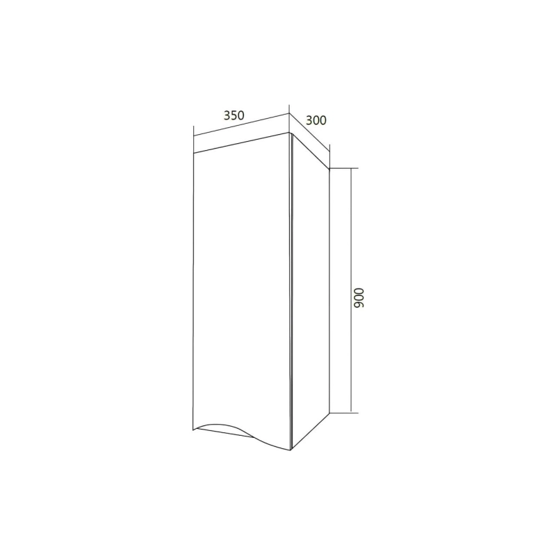 Пенал Этюд 35х90х30 см, подвесной, 1д., белый глянец, У25502