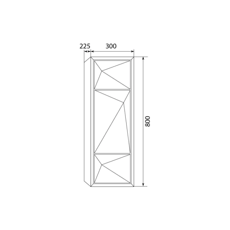 Пенал Romb 30х80х22,5 см, подвесной, 1д., правый, белый, У71344