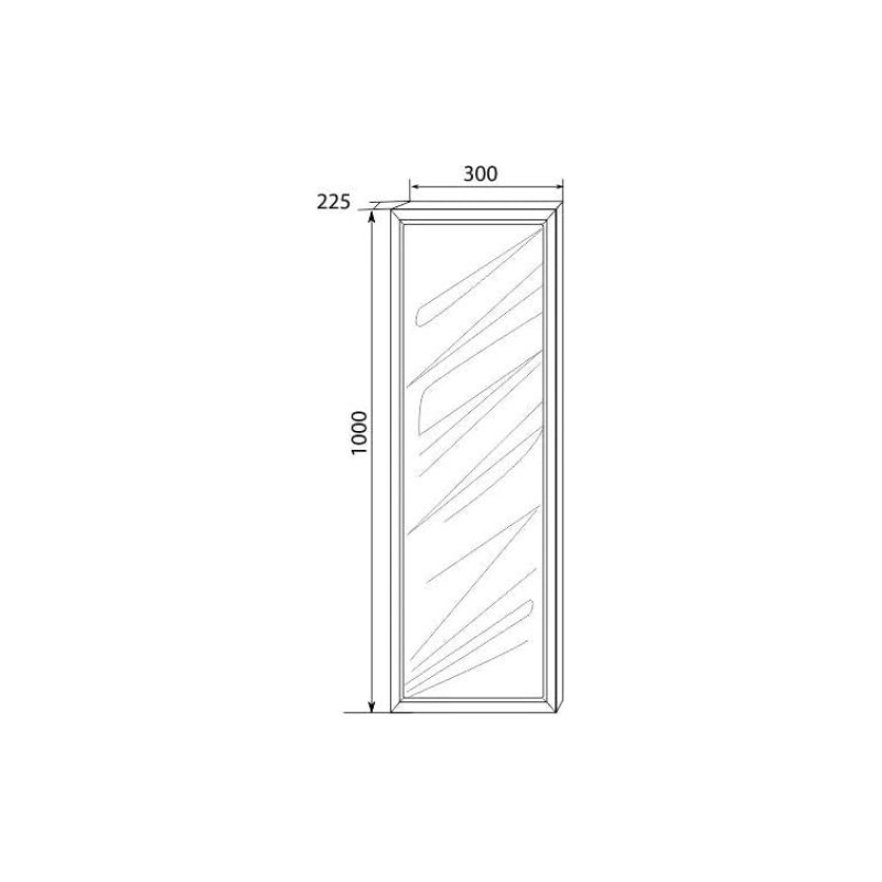 Пенал Glace 30х100х22,5 см, подвесной, 1д., правый, белый, У73577