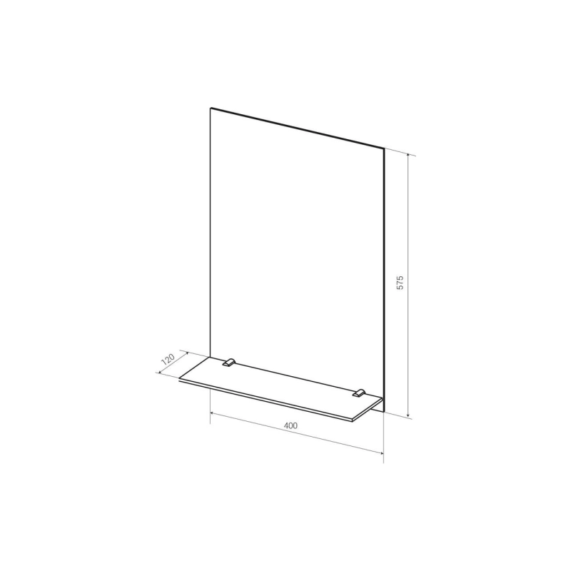 Зеркало Уют 400х575 (ШВ), с полкой, У25368