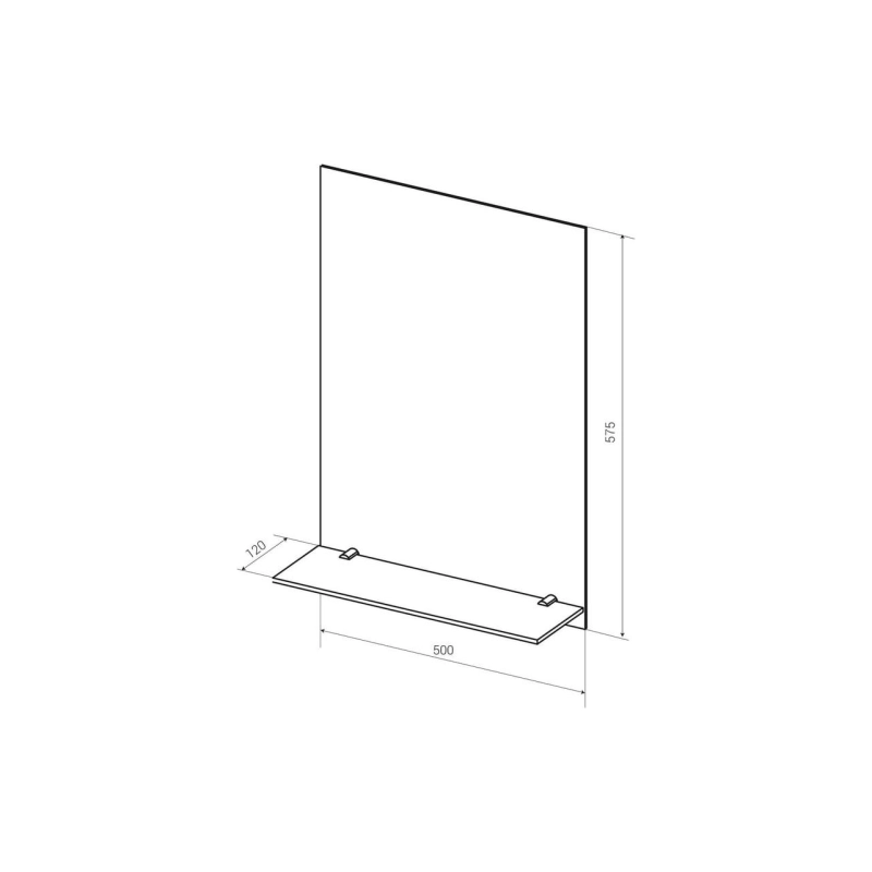 Зеркало Уют 500х575 (ШВ), с полкой, У25369