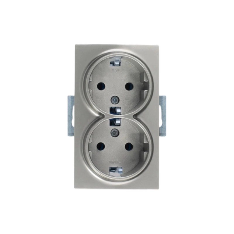 CANDELLA Розетка 2-я с/з титан