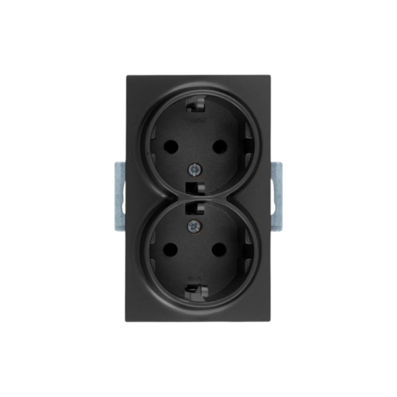 CANDELLA Розетка 2-я с/з черная