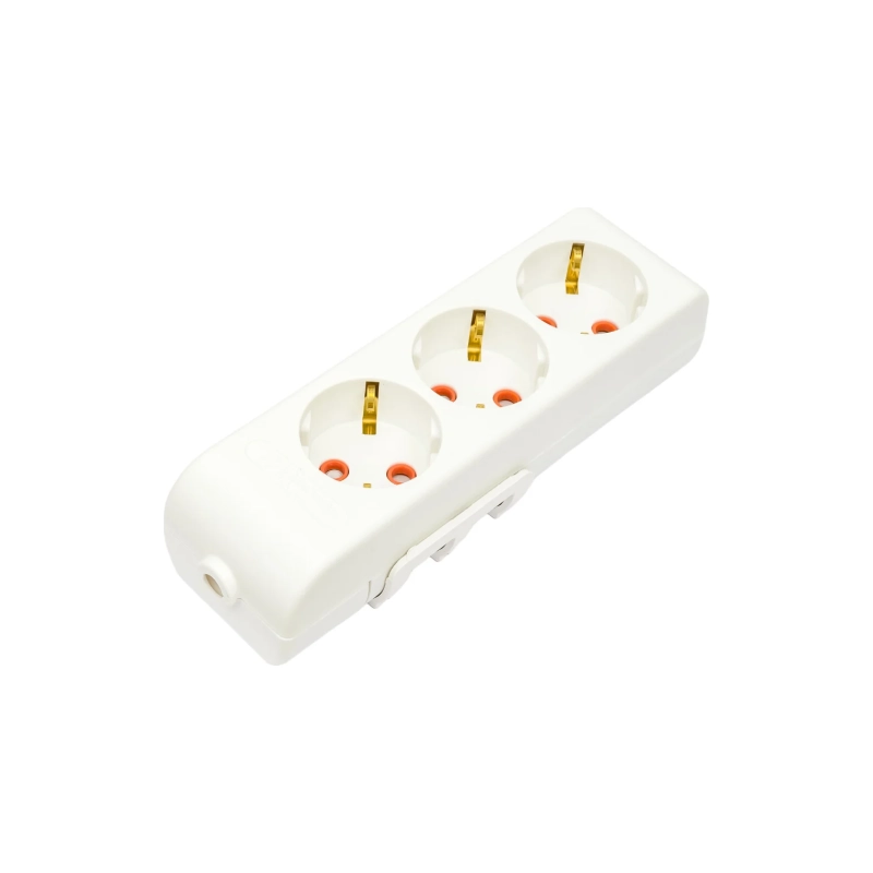 Колодка 3 гн. с/з с выкл. и шторками 16А 250В, RI-TECH