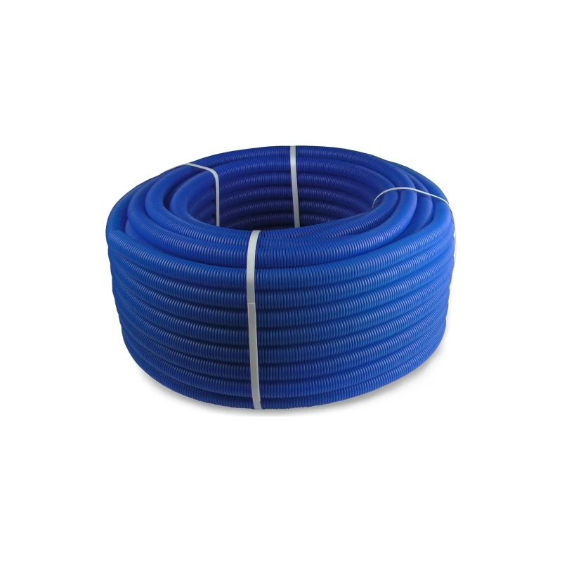 Труба ПНД гофрированная D32 синияя (вн d27мм, 50м) RTR