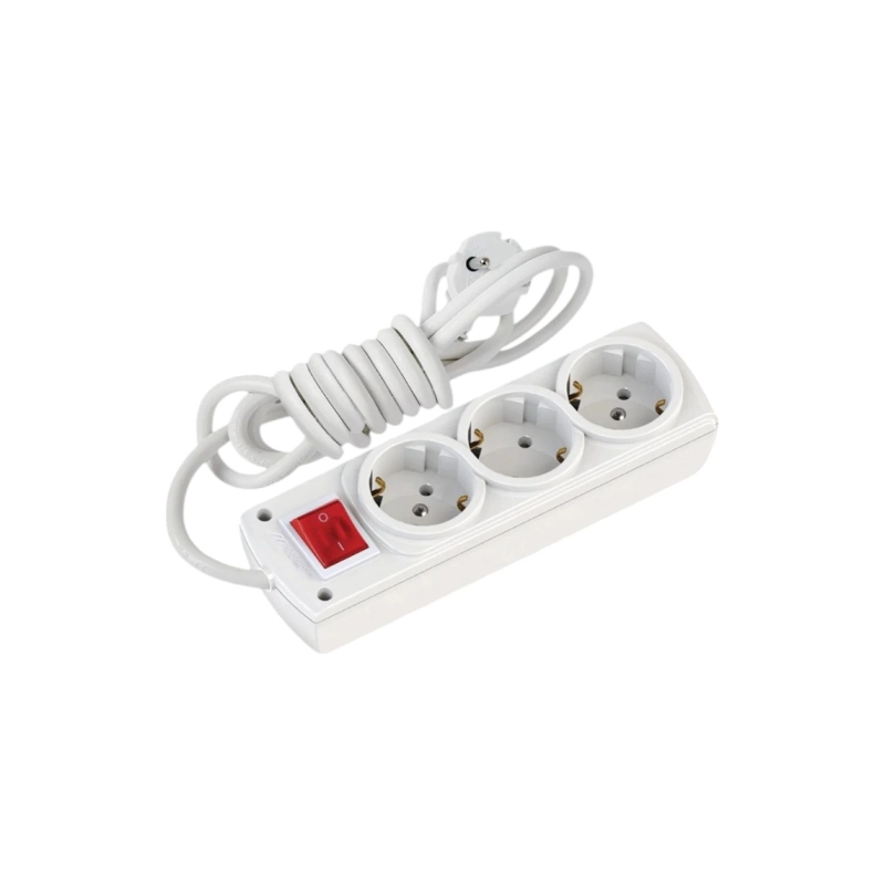 Удлинитель 3 гн. с/з 16А 2м с выкл. 250В,OLIMPIA