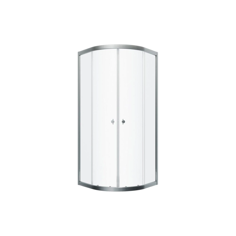 Душевая ширма Альфа 80х80 см, 1/4 круга, б/поддона, хром, Щ0000056788
