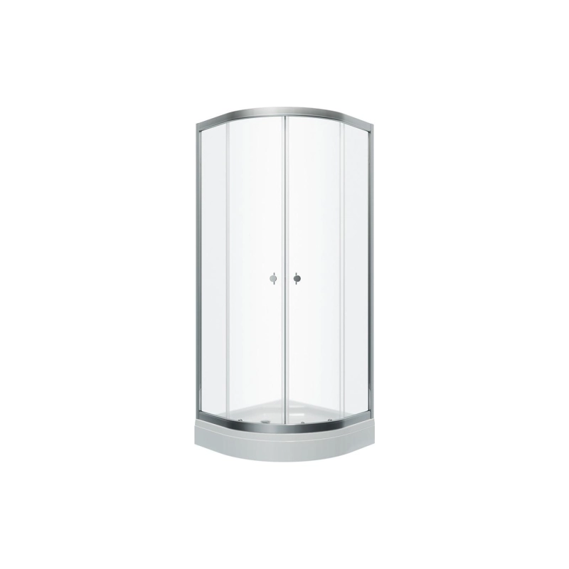 Душевое ограждение Альфа 90x90 см, 1/4 круга, поддон, каркас, сифон, хром, Щ0000049613