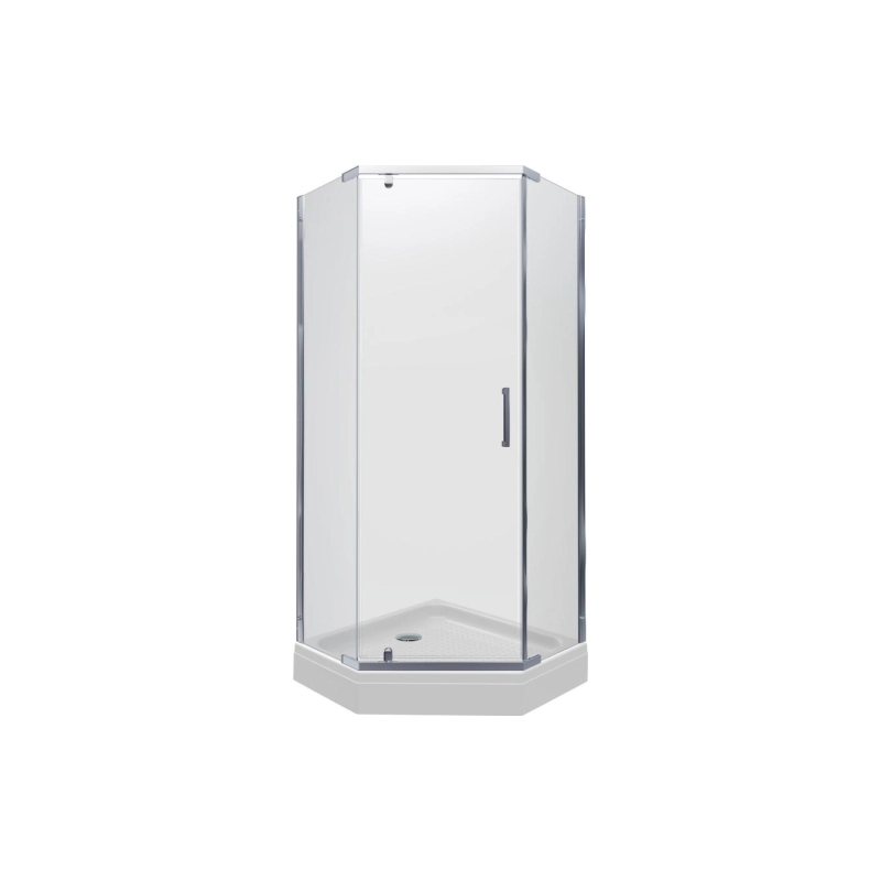 Душевое ограждение Дека 90x90 см, пятиугольная, поддон, каркас, сифон, хром, Щ0000053610