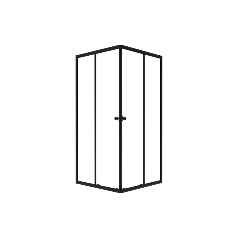 Душевая ширма Вента 80х80 см, квадратная, б/поддона, черный, Щ0000057857