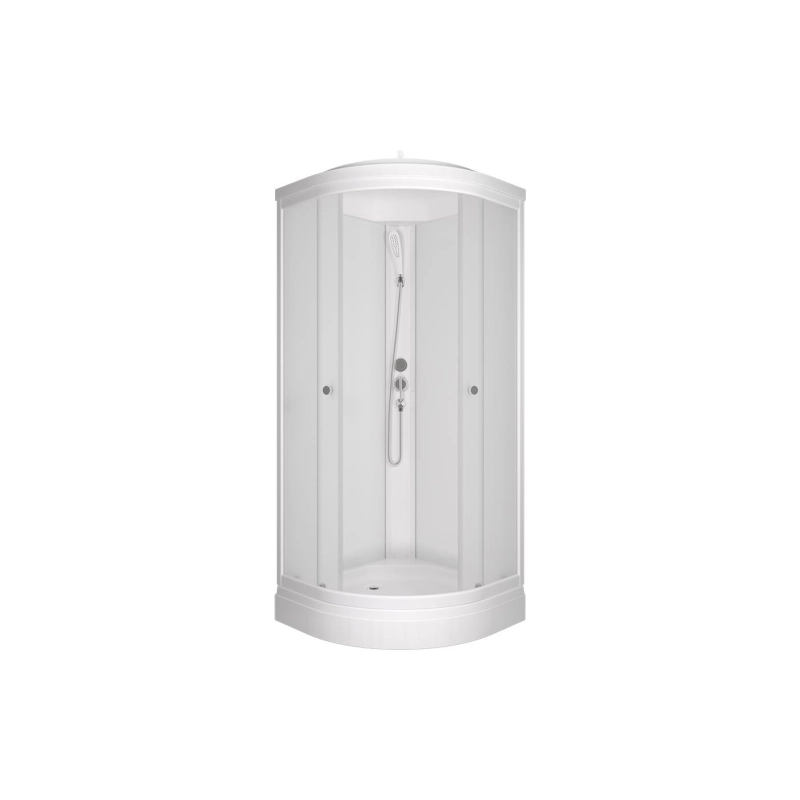 Душевая кабина Вельвет 80х80х218 см, 1/4 круга, поддон 17 см, стекло-матовое, белый, Щ0000064622