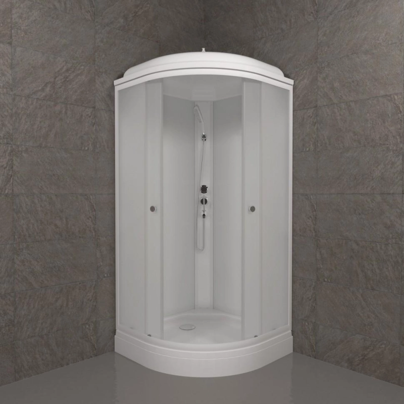 Душевая кабина Вельвет 80х80х218 см, 1/4 круга, поддон 17 см, стекло-матовое, белый, Щ0000064622