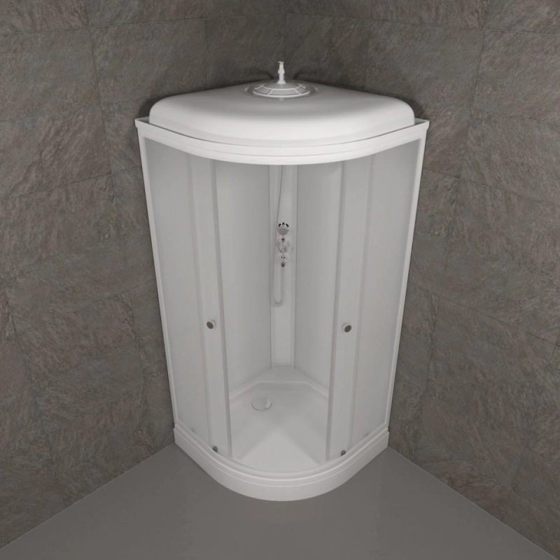 Душевая кабина Вельвет 80х80х218 см, 1/4 круга, поддон 17 см, стекло-матовое, белый, Щ0000064622