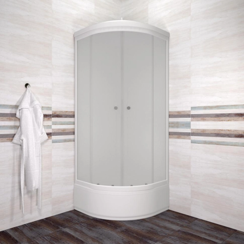 Душевая кабина Вельвет 80х80х232 см, 1/4 круга, поддон 31 см, стекло-матовое, белый, Щ0000064623