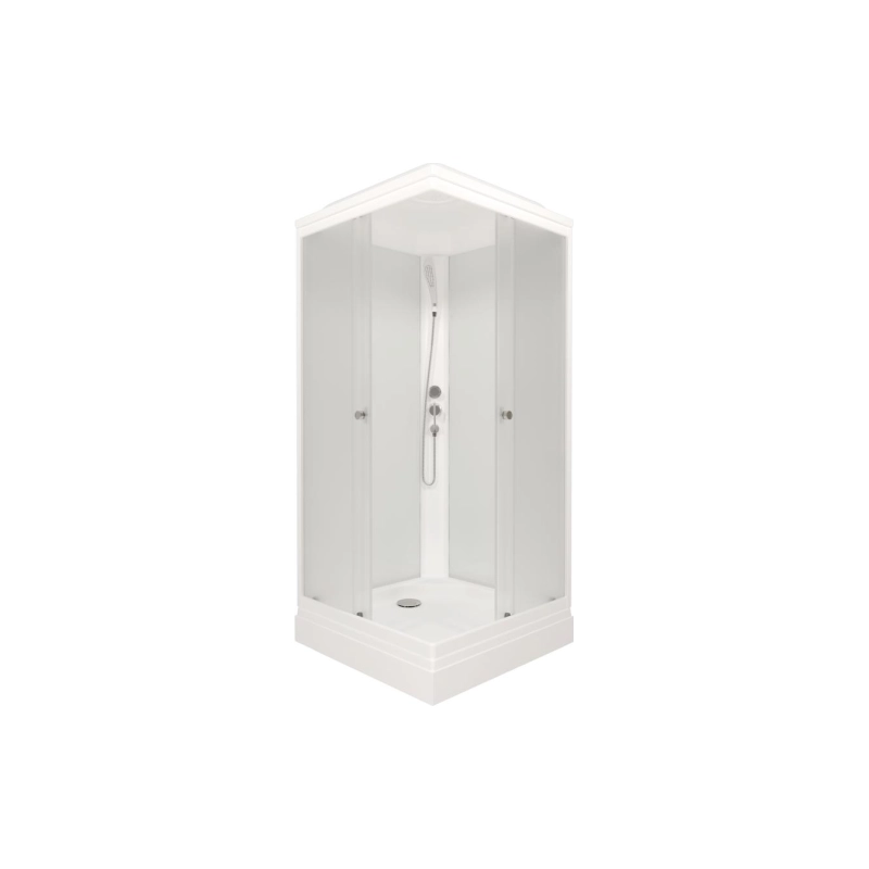 Душевая кабина Вельвет 90х90х217 см, квадрат, поддон 17 см, стекло-матовое, белый, Щ0000061852