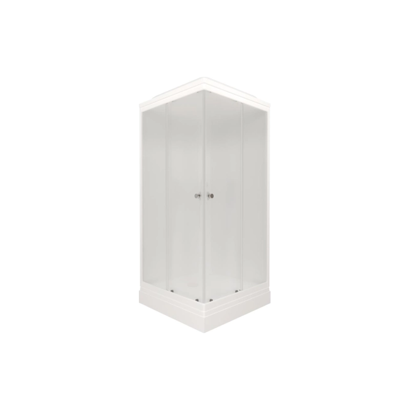 Душевая кабина Вельвет 90х90х217 см, квадрат, поддон 17 см, стекло-матовое, белый, Щ0000061852