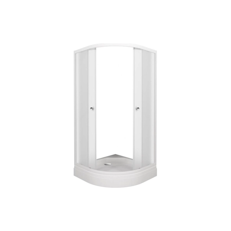 Душевое ограждение Вельвет 80x80 см, 1/4 круга, поддон 17 см, каркас, сифон, белый, Щ0000064624