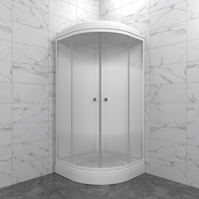 Душевая кабина Лайт 100х100х231 см, 1/4 круга, поддон 17 см, экран, белый, Щ0000061831