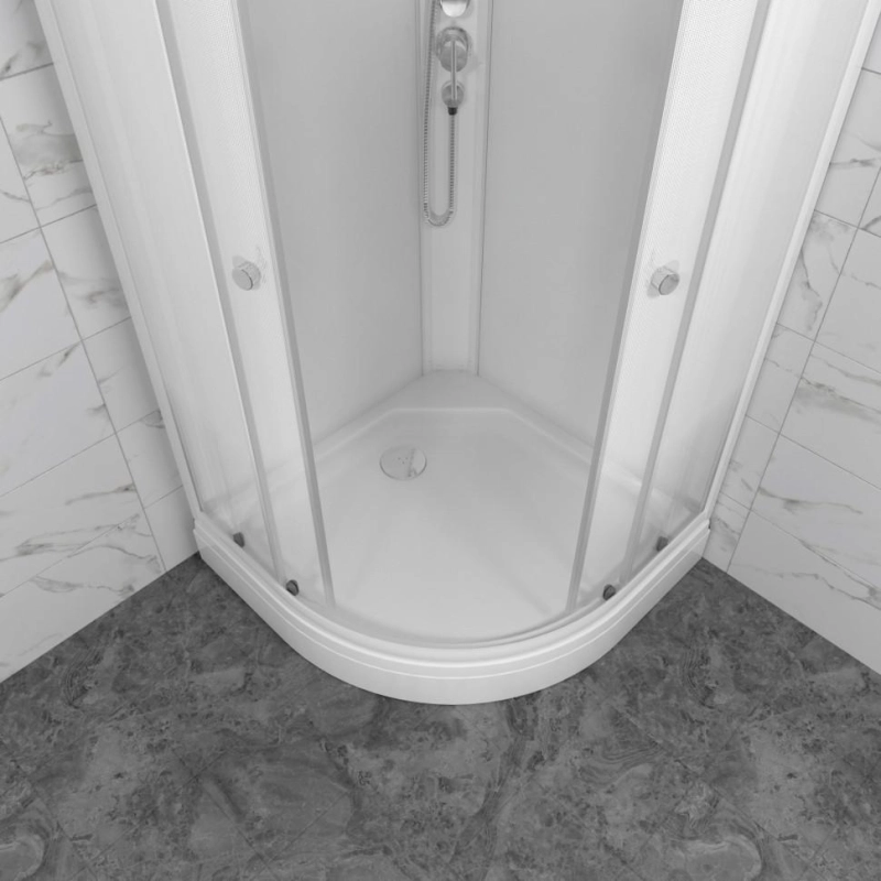 Душевая кабина Лайт 100х100х231 см, 1/4 круга, поддон 17 см, экран, белый, Щ0000061831