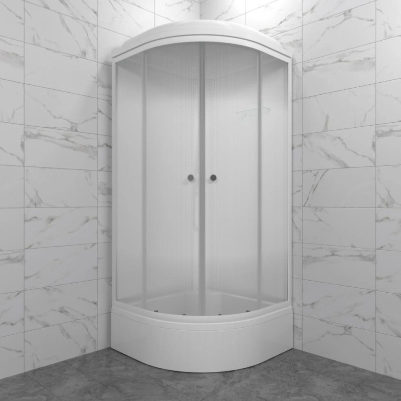 Душевая кабина Лайт 100х100х232 см, 1/4 круга, поддон 31 см, экран, белый, Щ0000061826