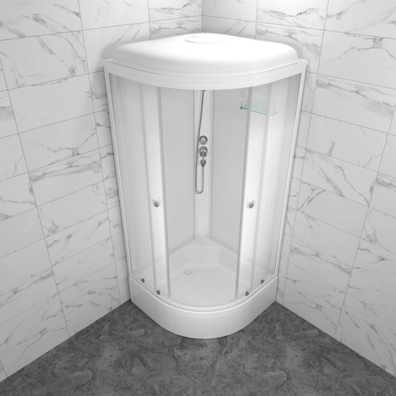 Душевая кабина Лайт 100х100х232 см, 1/4 круга, поддон 31 см, экран, белый, Щ0000061826